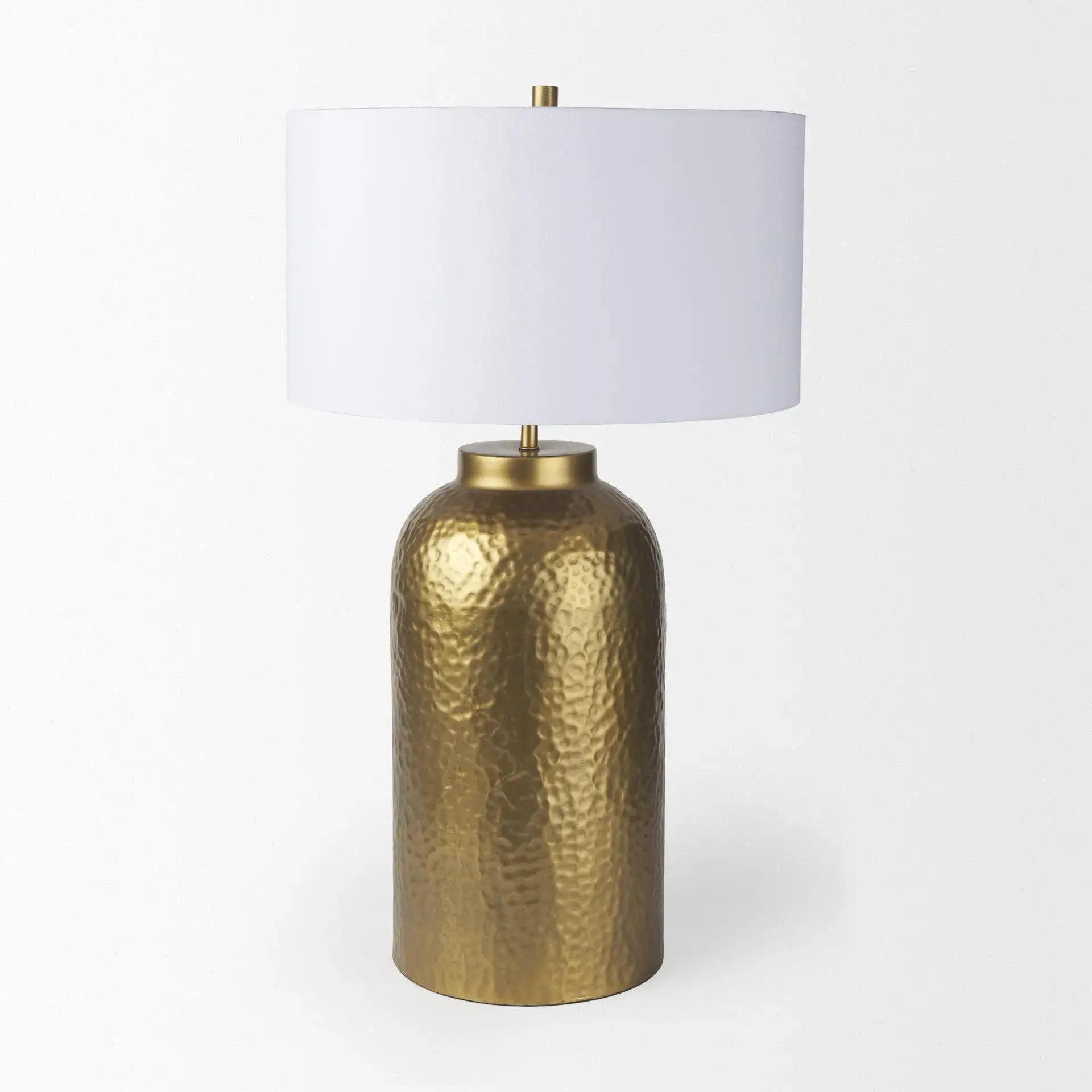 30" Gold Novelty Table Lamp With Drum Shade Homeroots Lighting