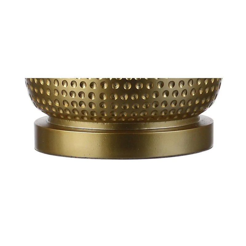 30" Gold Round Table Lamp With Drum Shade Homeroots Lighting