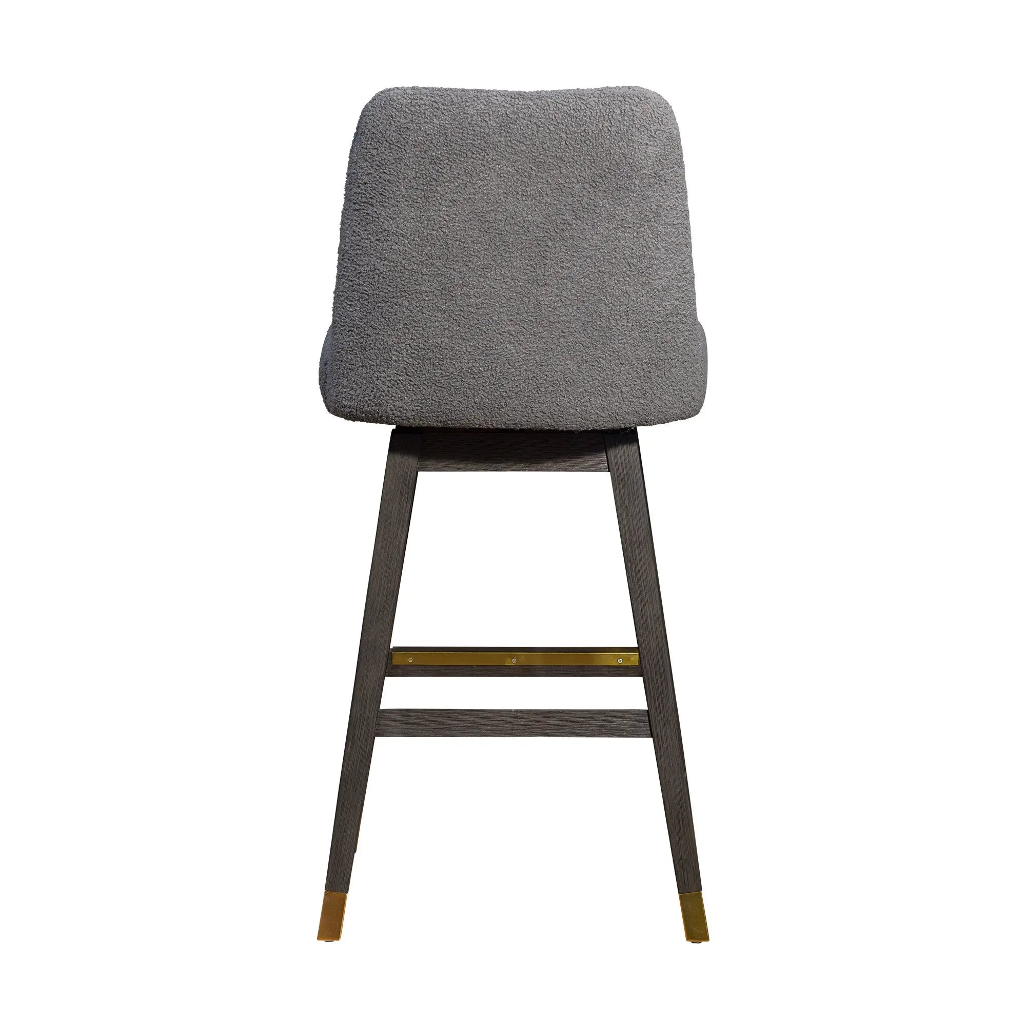 30" Gray Solid Wood Bar Height Swivel Bar Chair Homeroots Living Room
