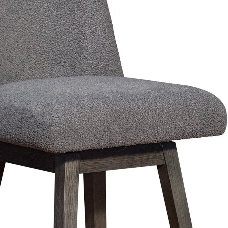 30" Gray Solid Wood Bar Height Swivel Bar Chair Homeroots Living Room