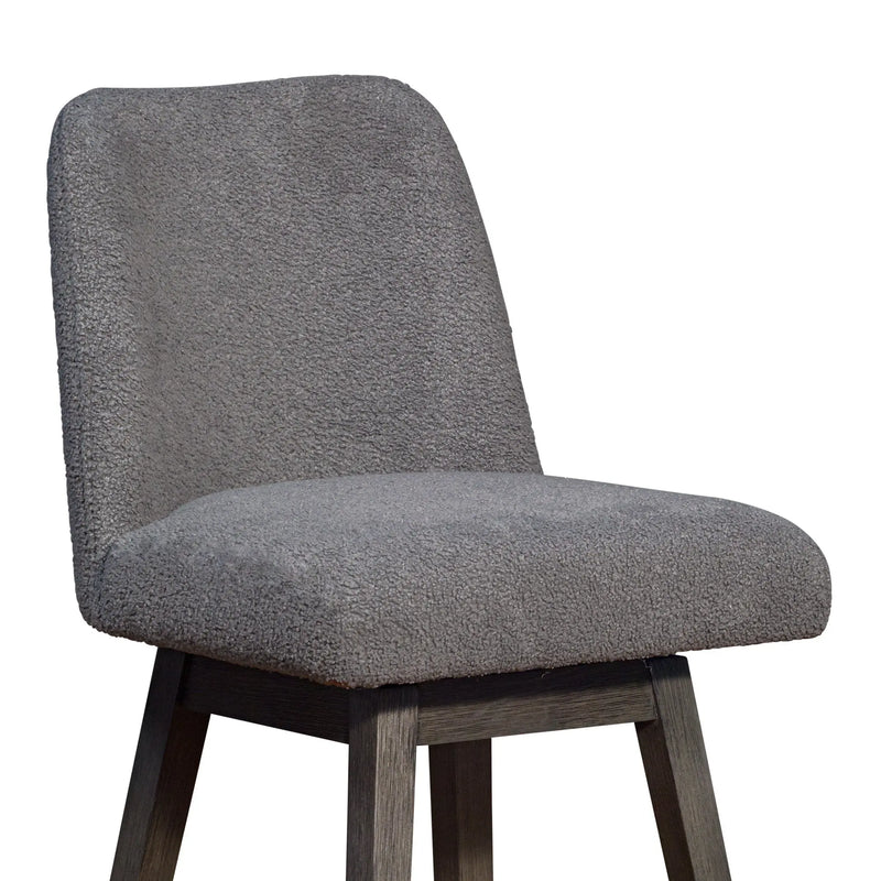 30" Gray Solid Wood Bar Height Swivel Bar Chair Homeroots Living Room