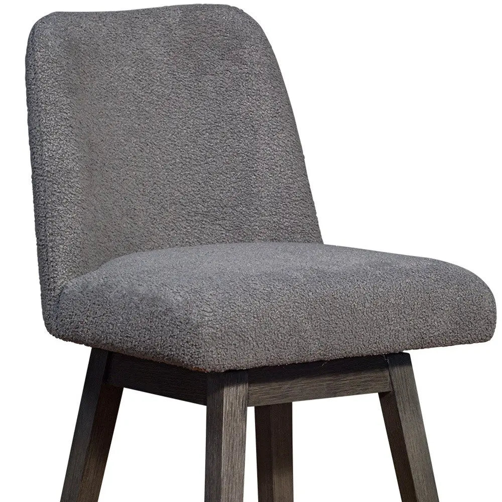 30" Gray Solid Wood Bar Height Swivel Bar Chair Homeroots Living Room