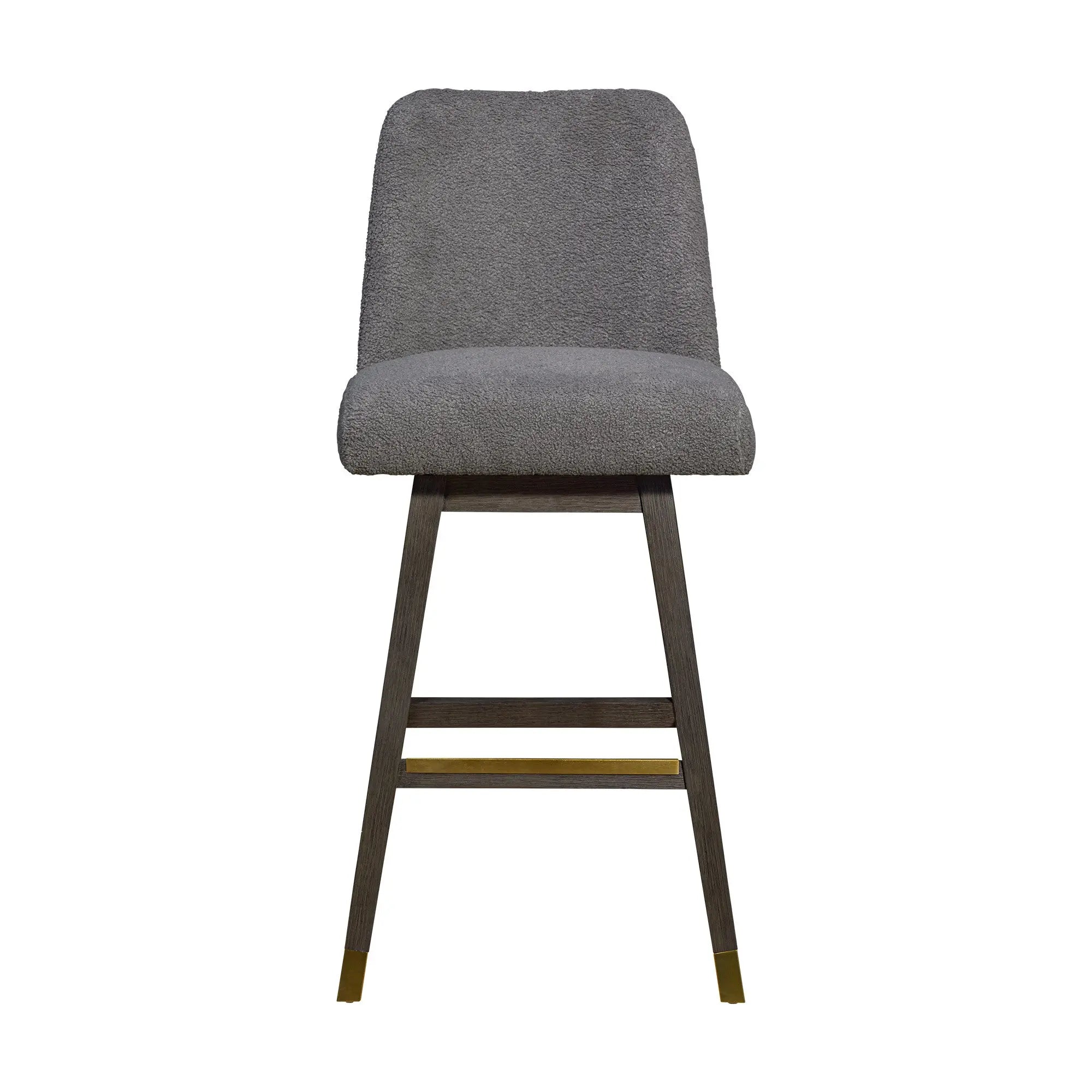 30" Gray Solid Wood Bar Height Swivel Bar Chair Homeroots Living Room