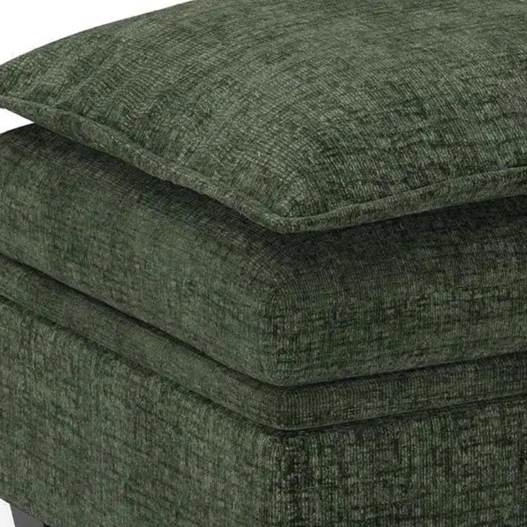 30" Green and Black Chenille Storage Ottoman Homeroots Living Room