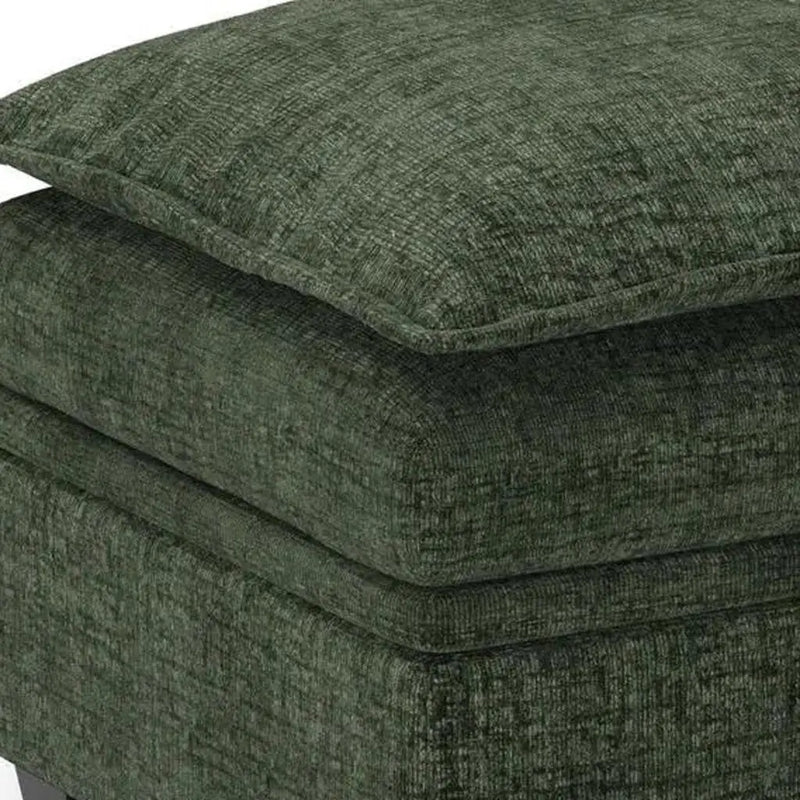 30" Green and Black Chenille Storage Ottoman Homeroots Living Room