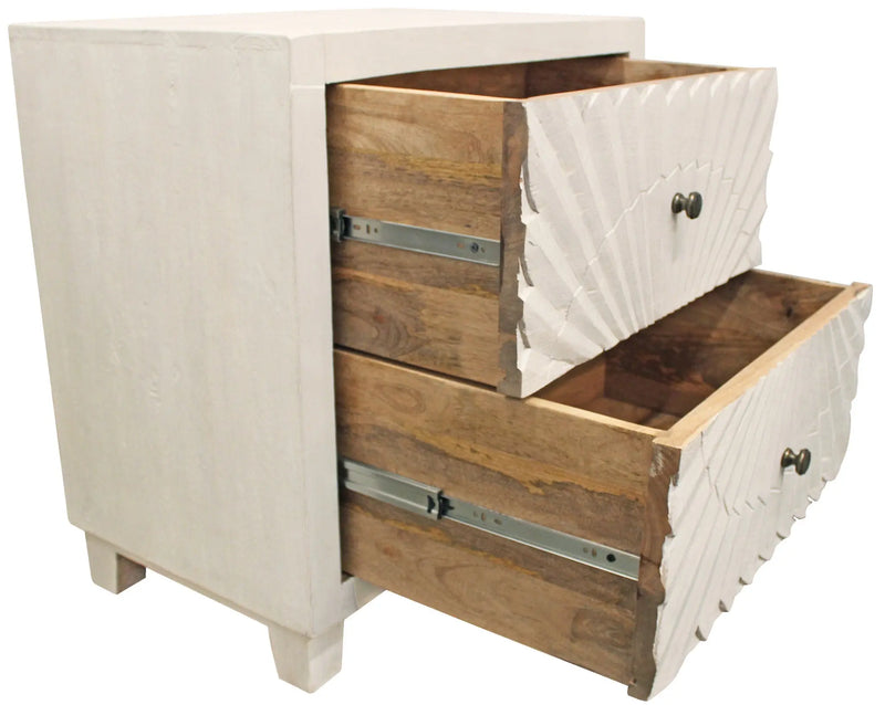 30" Ivory Two Drawer Nightstand Homeroots Bed & Bath