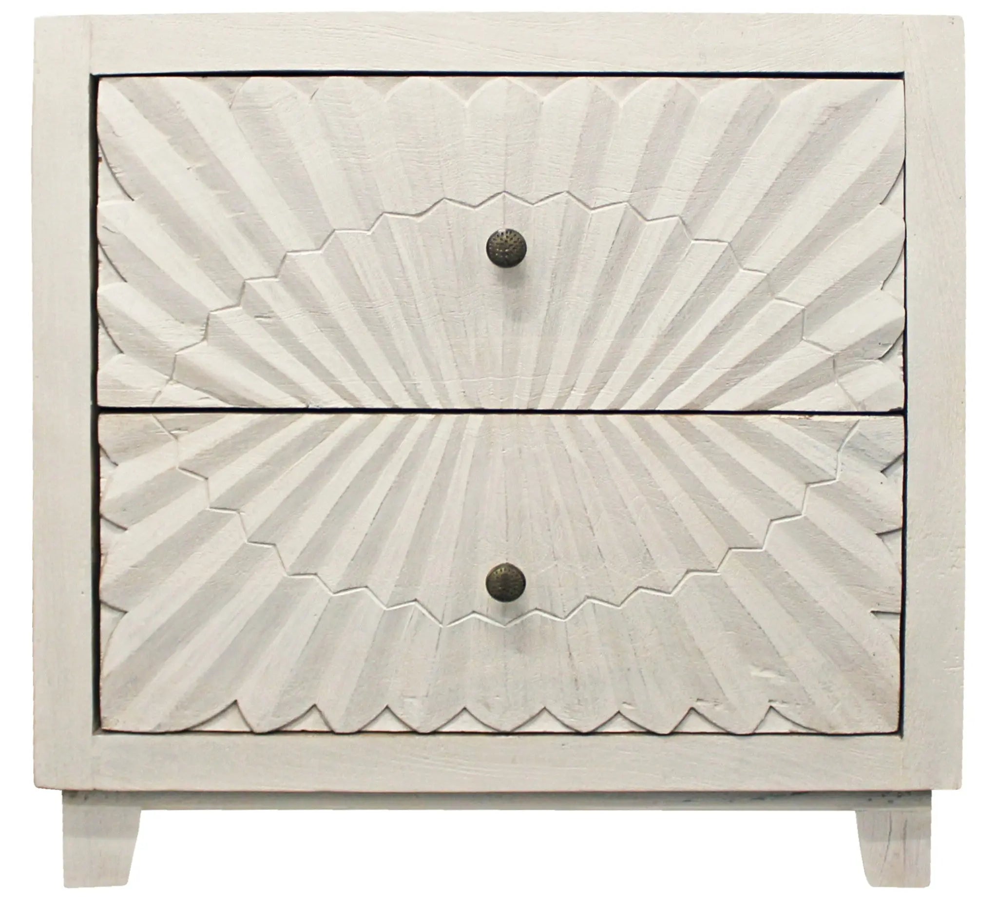 30" Ivory Two Drawer Nightstand Homeroots Bed & Bath