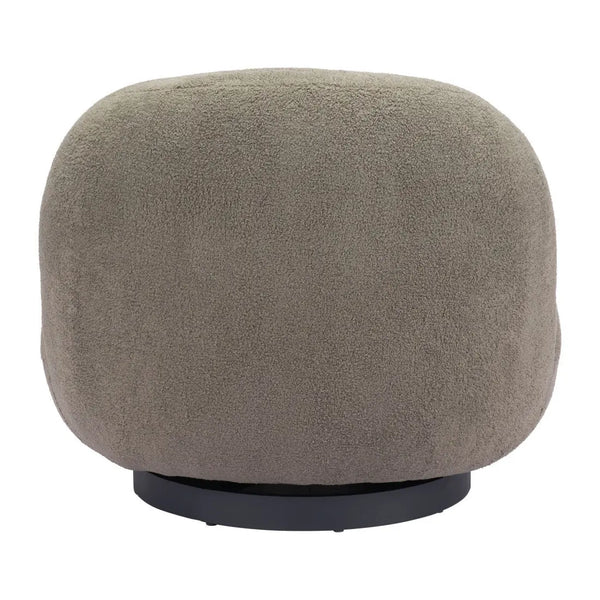 30" Khaki And Black Faux Shearling And Upholstered Slipper Chair Homeroots Living Room