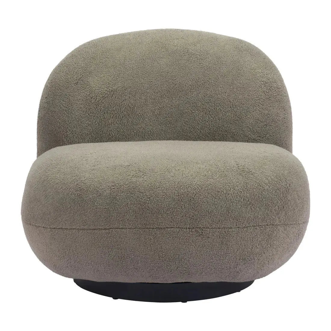 30" Khaki And Black Faux Shearling And Upholstered Slipper Chair Homeroots Living Room