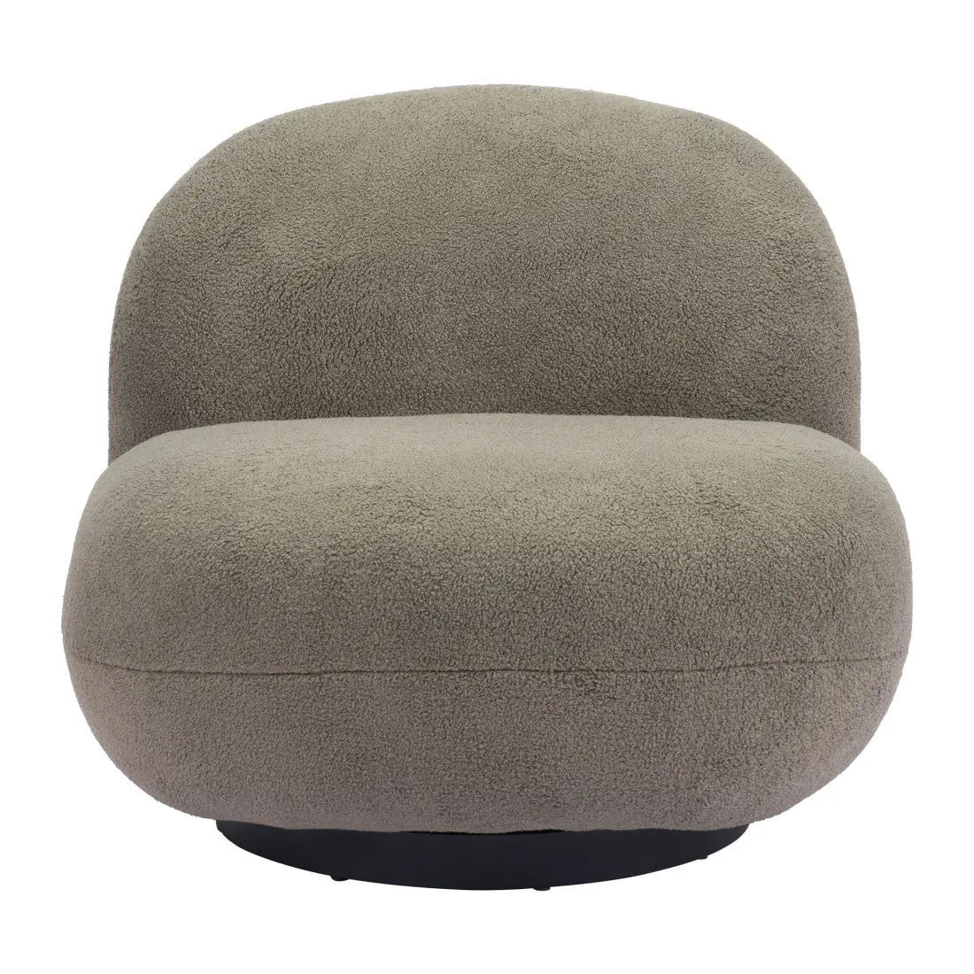 30" Khaki And Black Faux Shearling And Upholstered Slipper Chair Homeroots Living Room