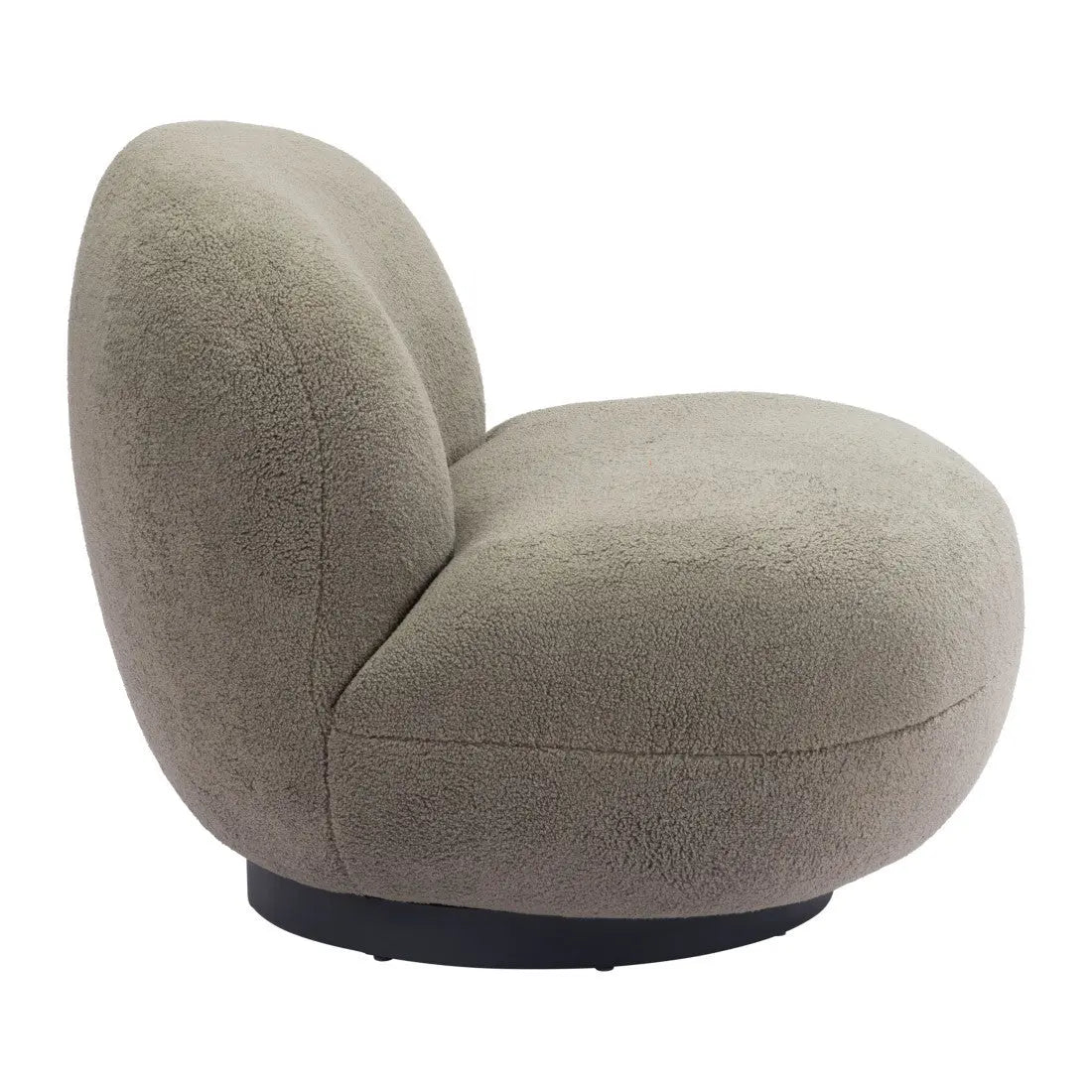 30" Khaki And Black Faux Shearling And Upholstered Slipper Chair Homeroots Living Room