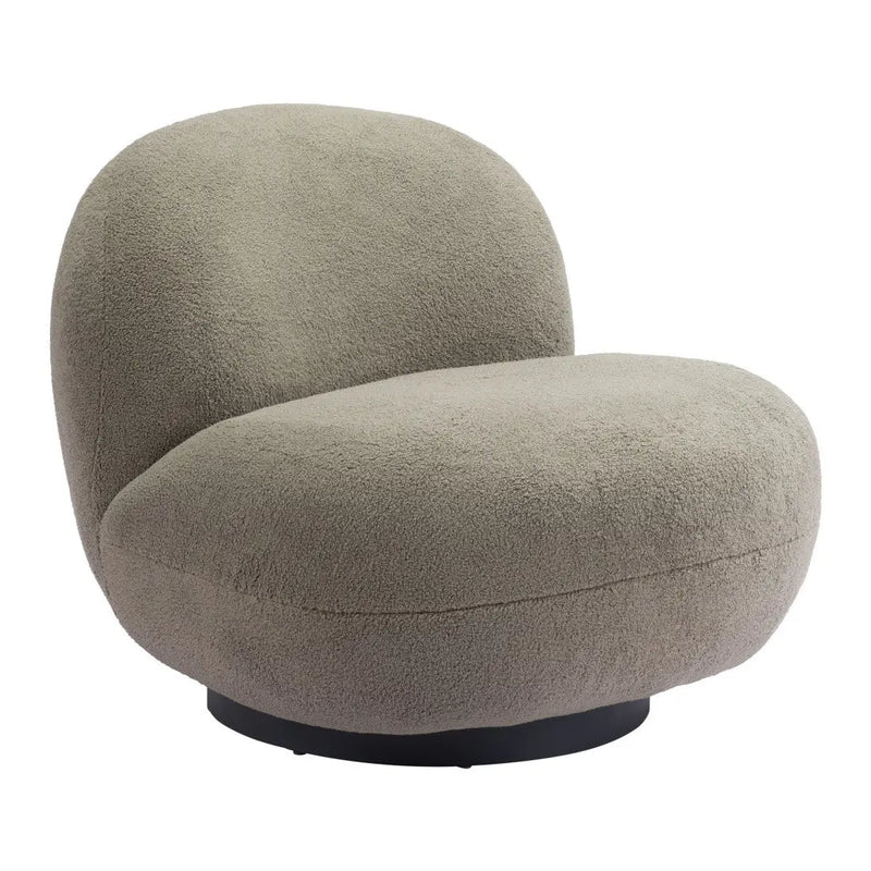 30" Khaki And Black Faux Shearling And Upholstered Slipper Chair Homeroots Living Room