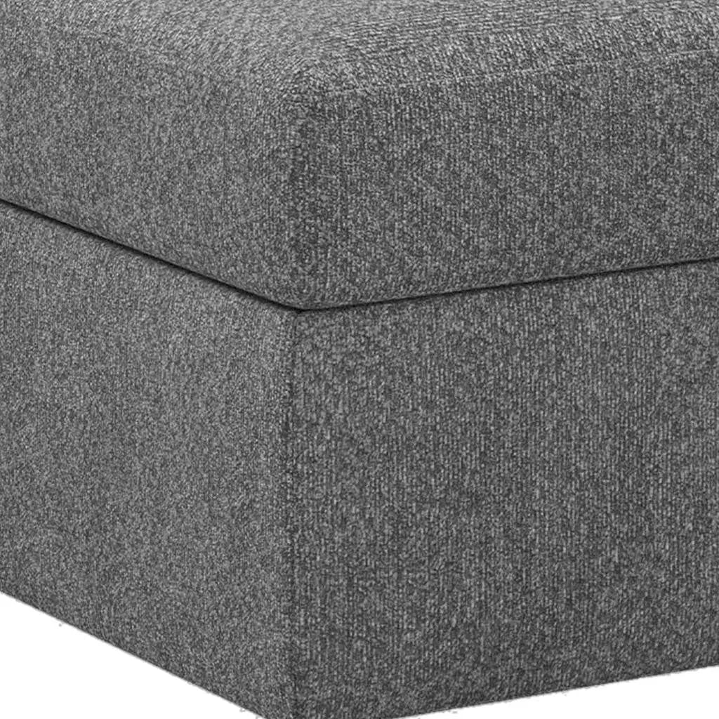 30" Light Gray and Black Chenille Storage Ottoman Homeroots Living Room