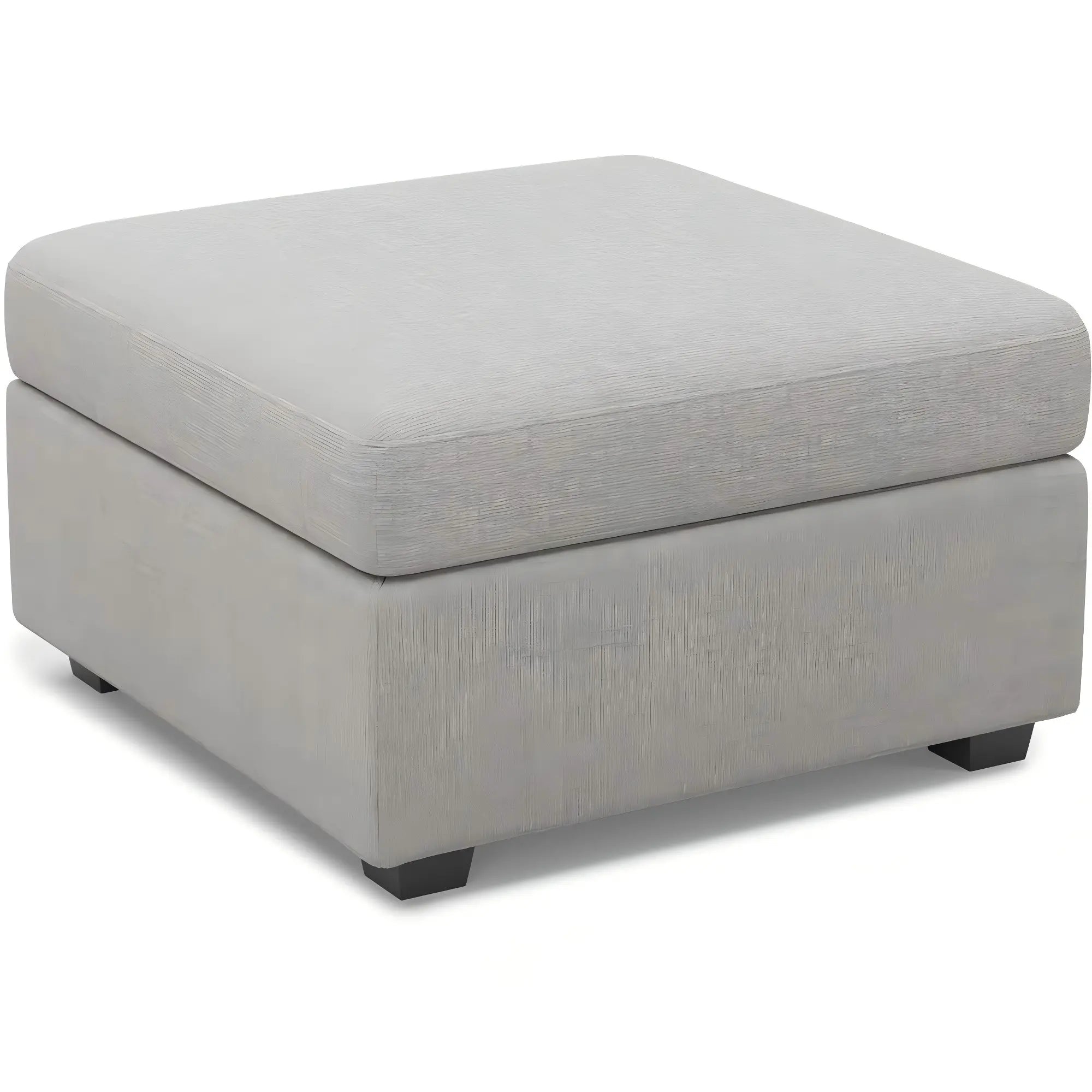 30" Light Gray and Black Chenille Storage Ottoman Homeroots Living Room