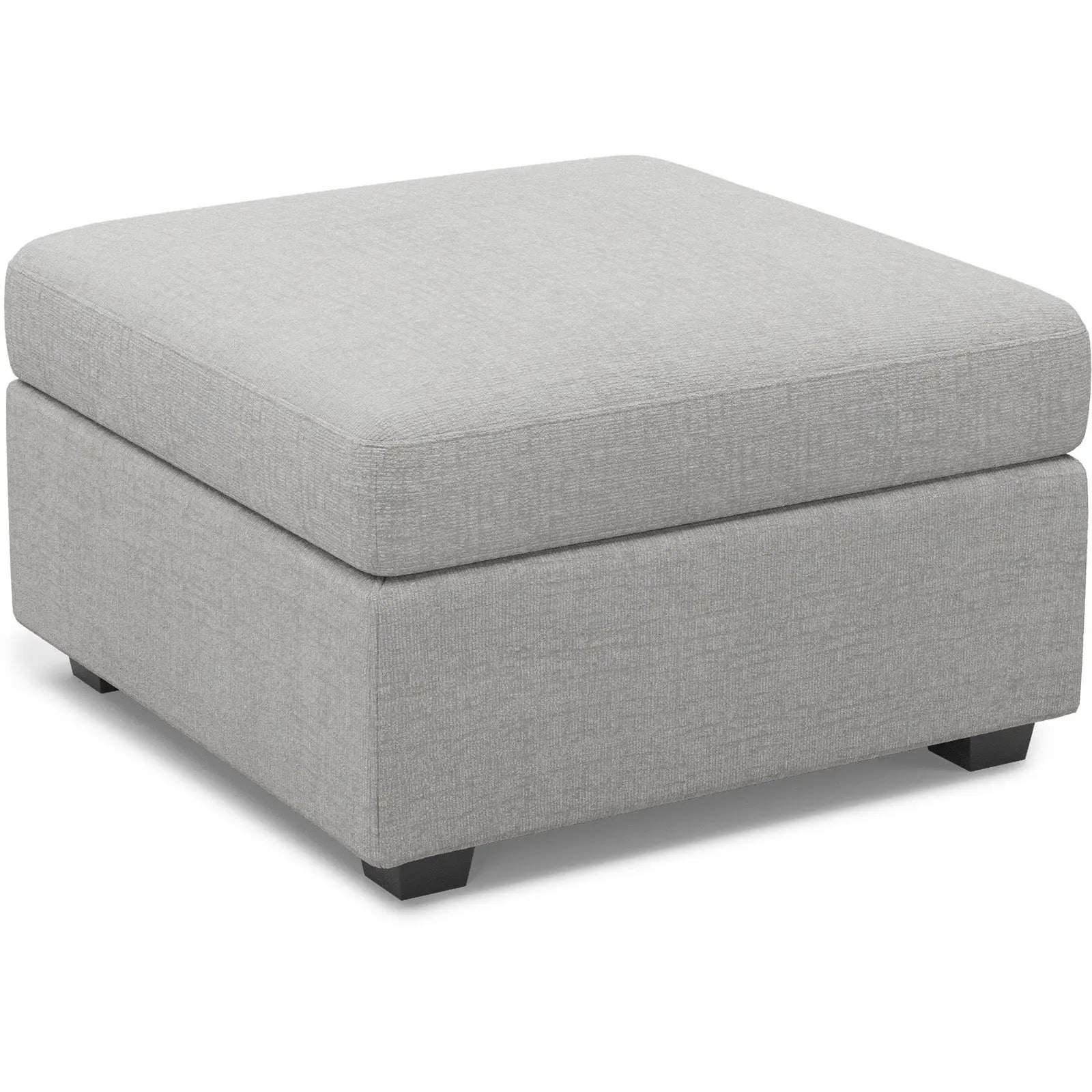 30" Light Gray and Black Chenille Storage Ottoman Homeroots Living Room