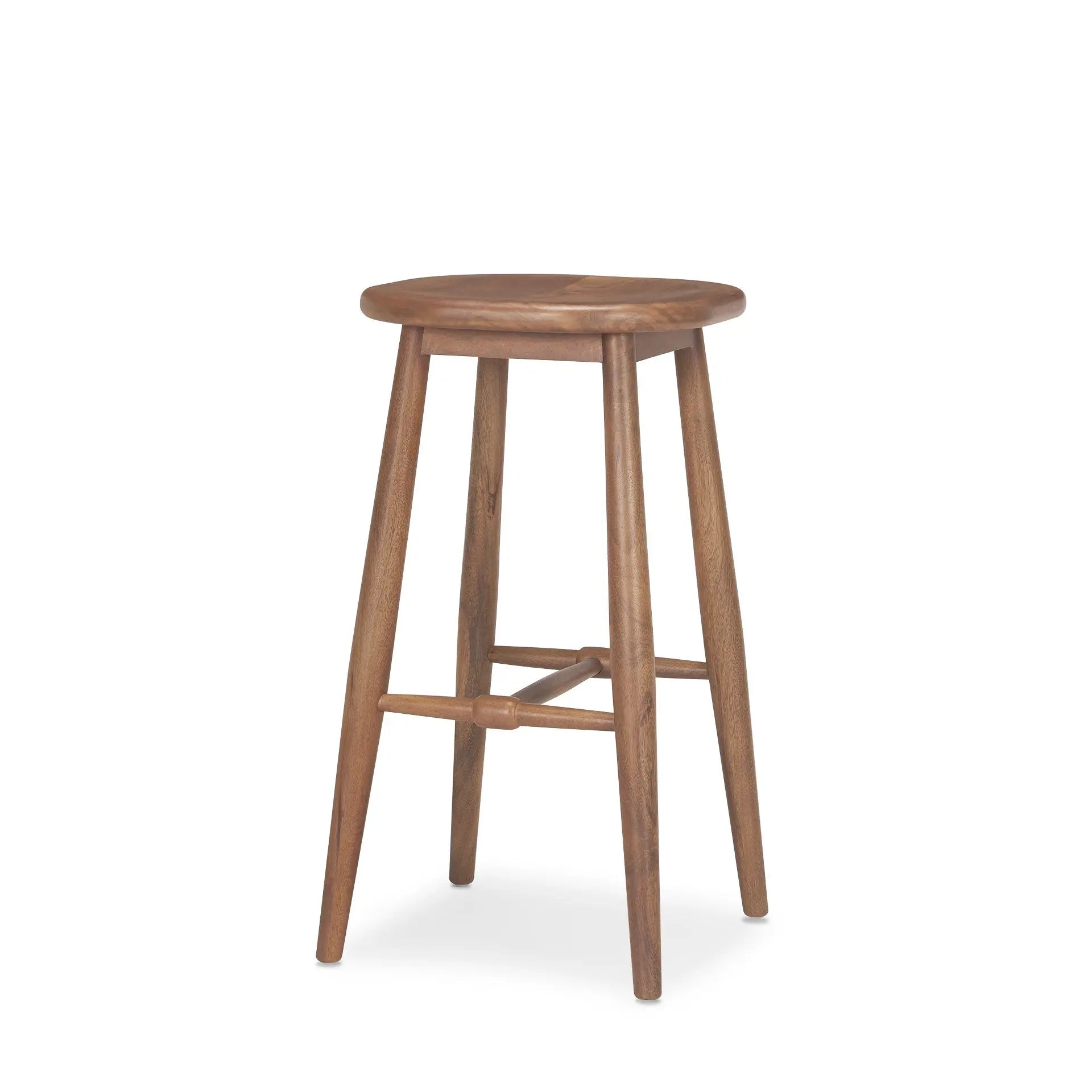 30" Natural Solid Wood Backless Bar Height Bar Chair Homeroots Living Room