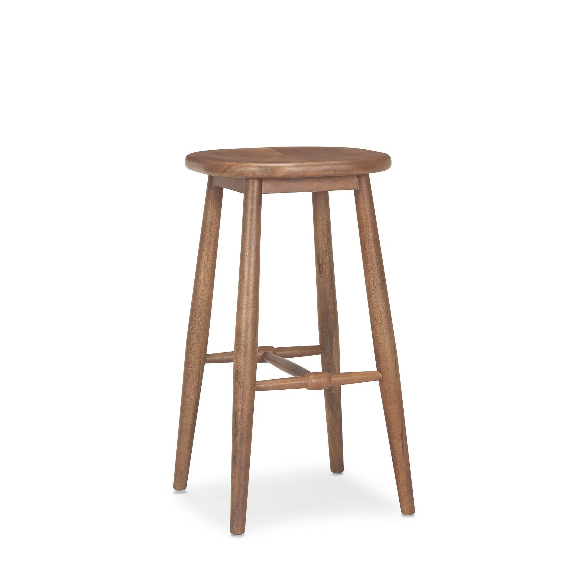 30" Natural Solid Wood Backless Bar Height Bar Chair Homeroots Living Room