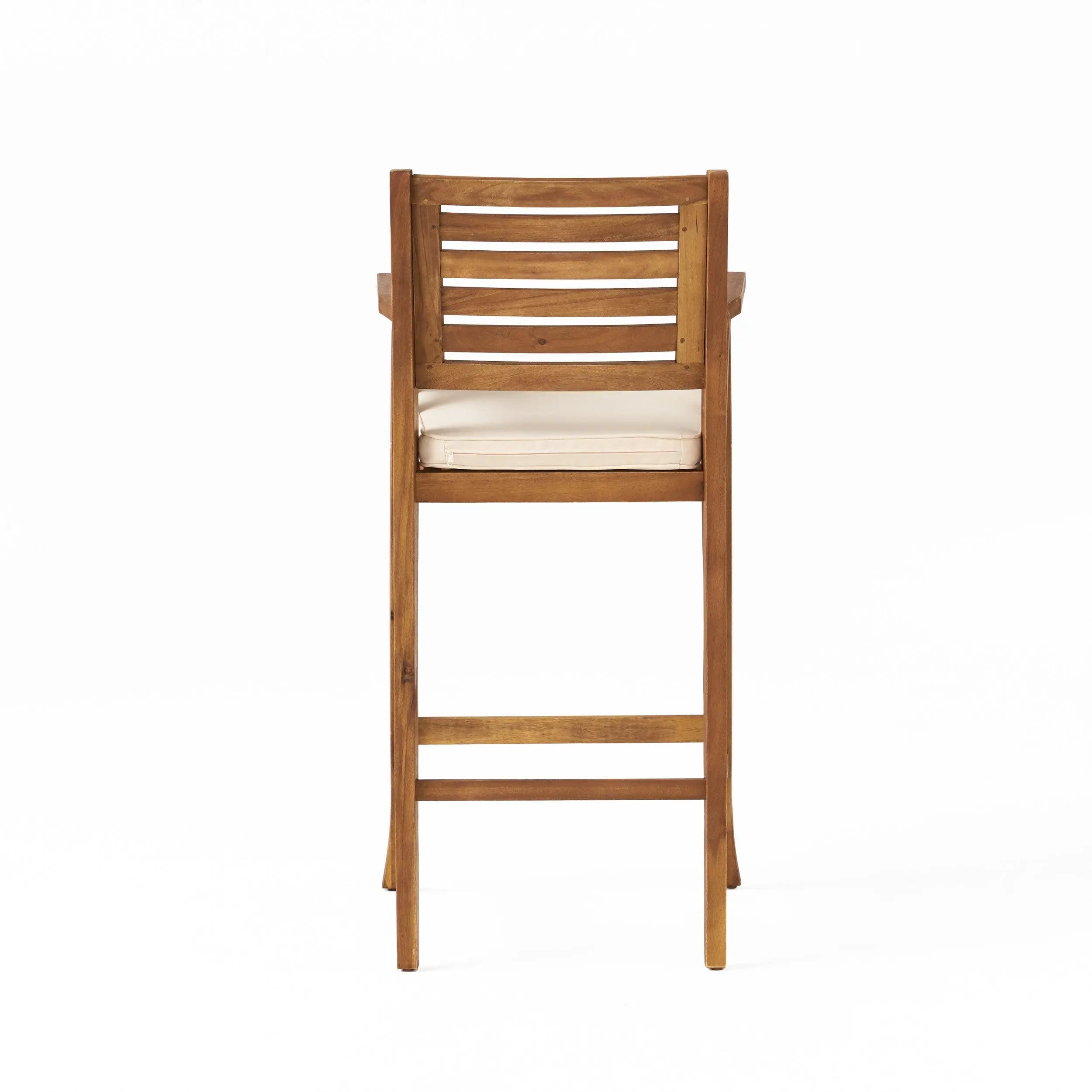 30" Natural Solid Wood Outdoor Bar Height Chair Homeroots Outdoor