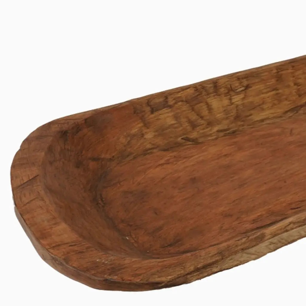 30" Natural Solid Wood Oval Dough Bowl Homeroots Kitchen & Dining