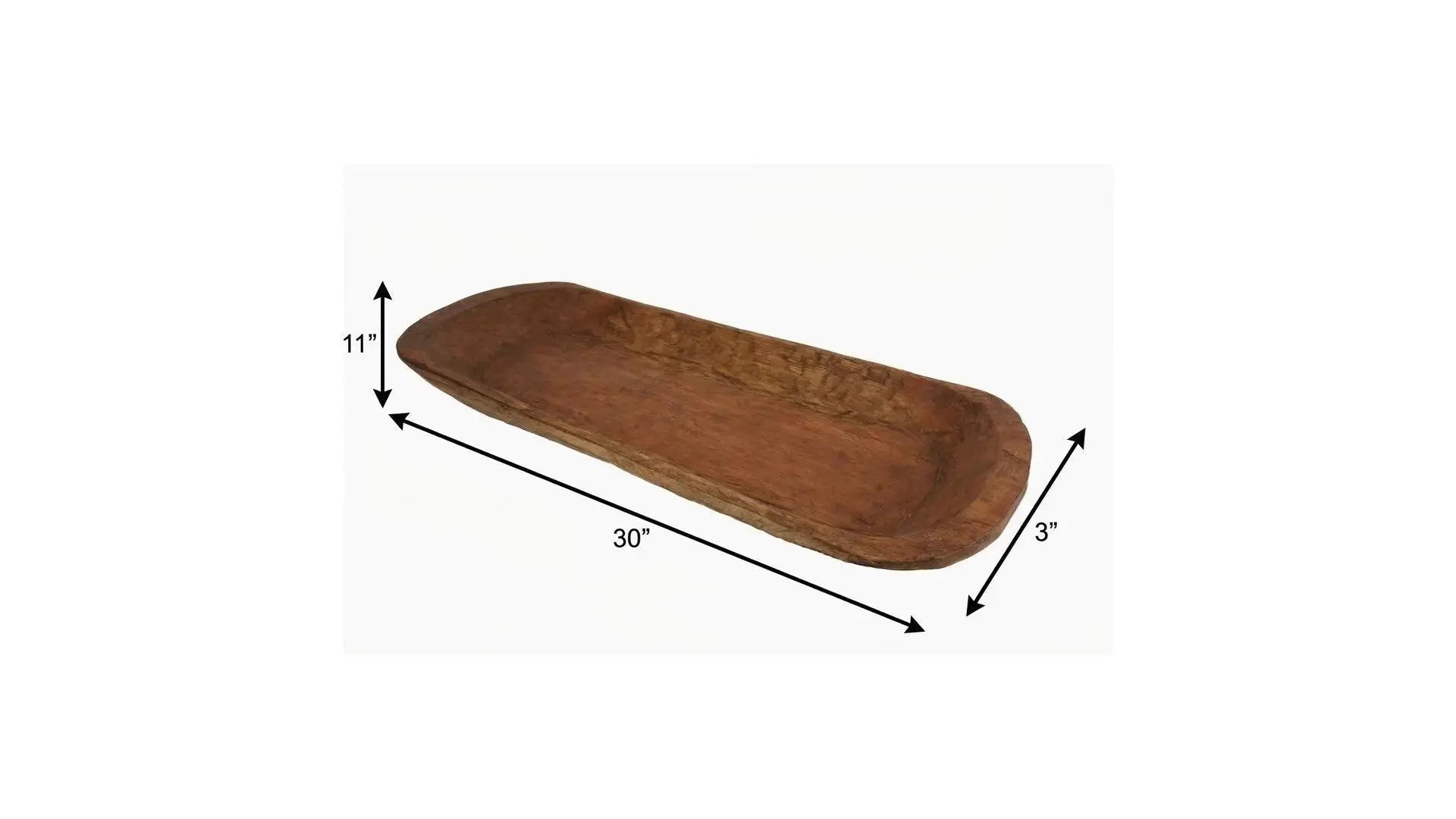 30" Natural Solid Wood Oval Dough Bowl Homeroots Kitchen & Dining
