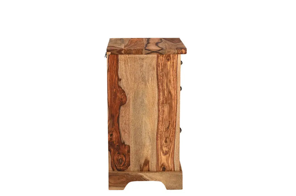 30" Natural Solid Wood Three Drawers Filing Cabinet Homeroots Office