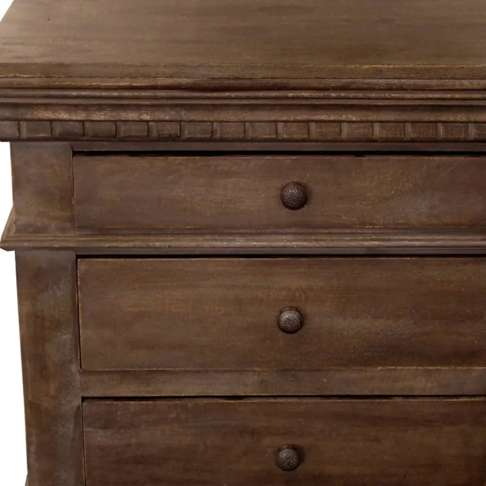 30" Solid Wood Three Drawer Nightstand Homeroots Bed & Bath