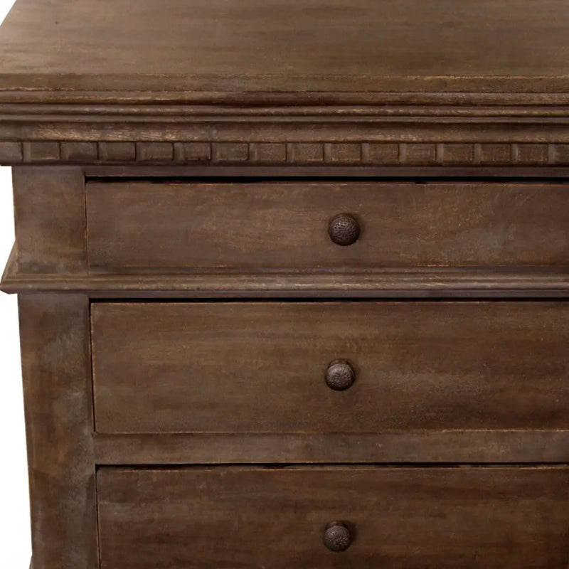 30" Solid Wood Three Drawer Nightstand Homeroots Bed & Bath