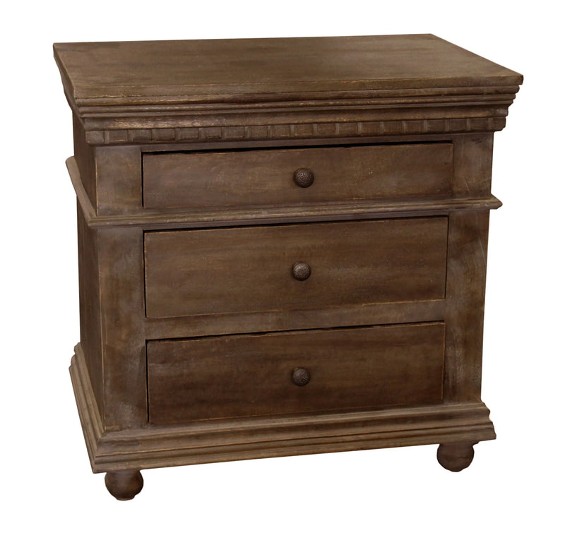 30" Solid Wood Three Drawer Nightstand Homeroots Bed & Bath