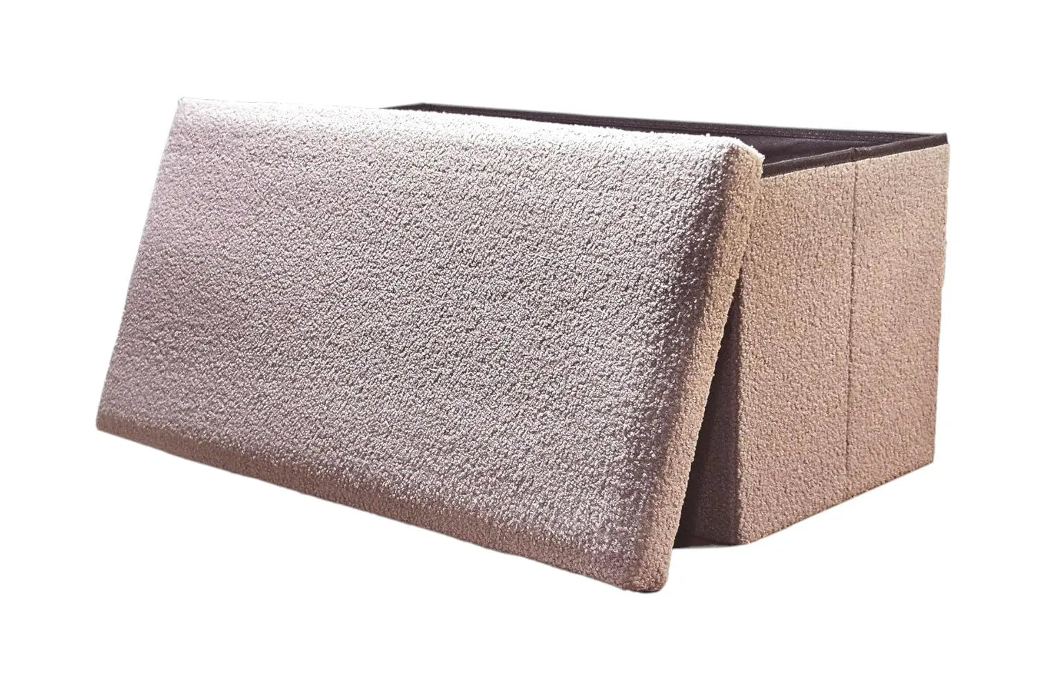 30" Taupe Boucle Storage Ottoman Homeroots Living Room