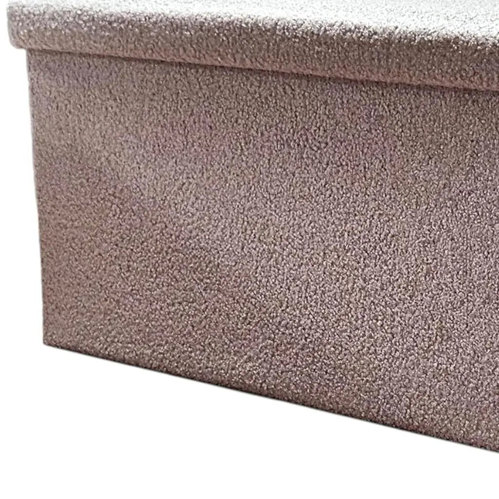 30" Taupe Boucle Storage Ottoman Homeroots Living Room