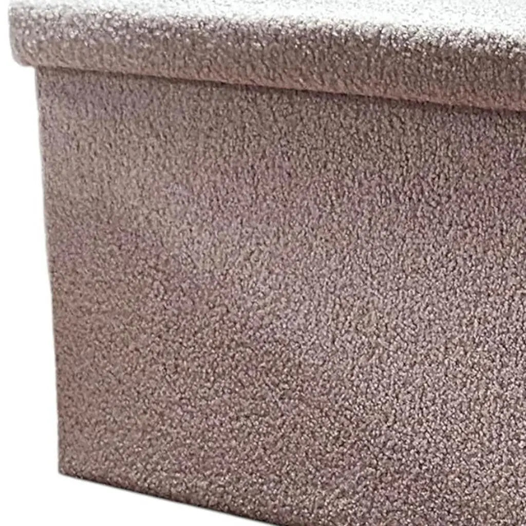 30" Taupe Boucle Storage Ottoman Homeroots Living Room