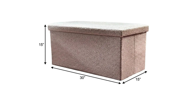 30" Taupe Boucle Storage Ottoman Homeroots Living Room