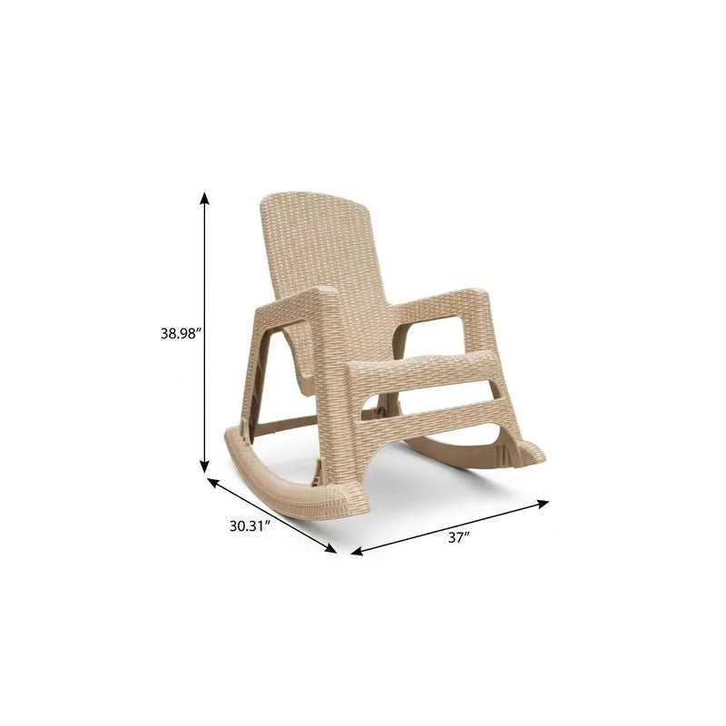 30" Taupe Heavy Duty Plastic Swivel Rocking Chair Homeroots Living Room