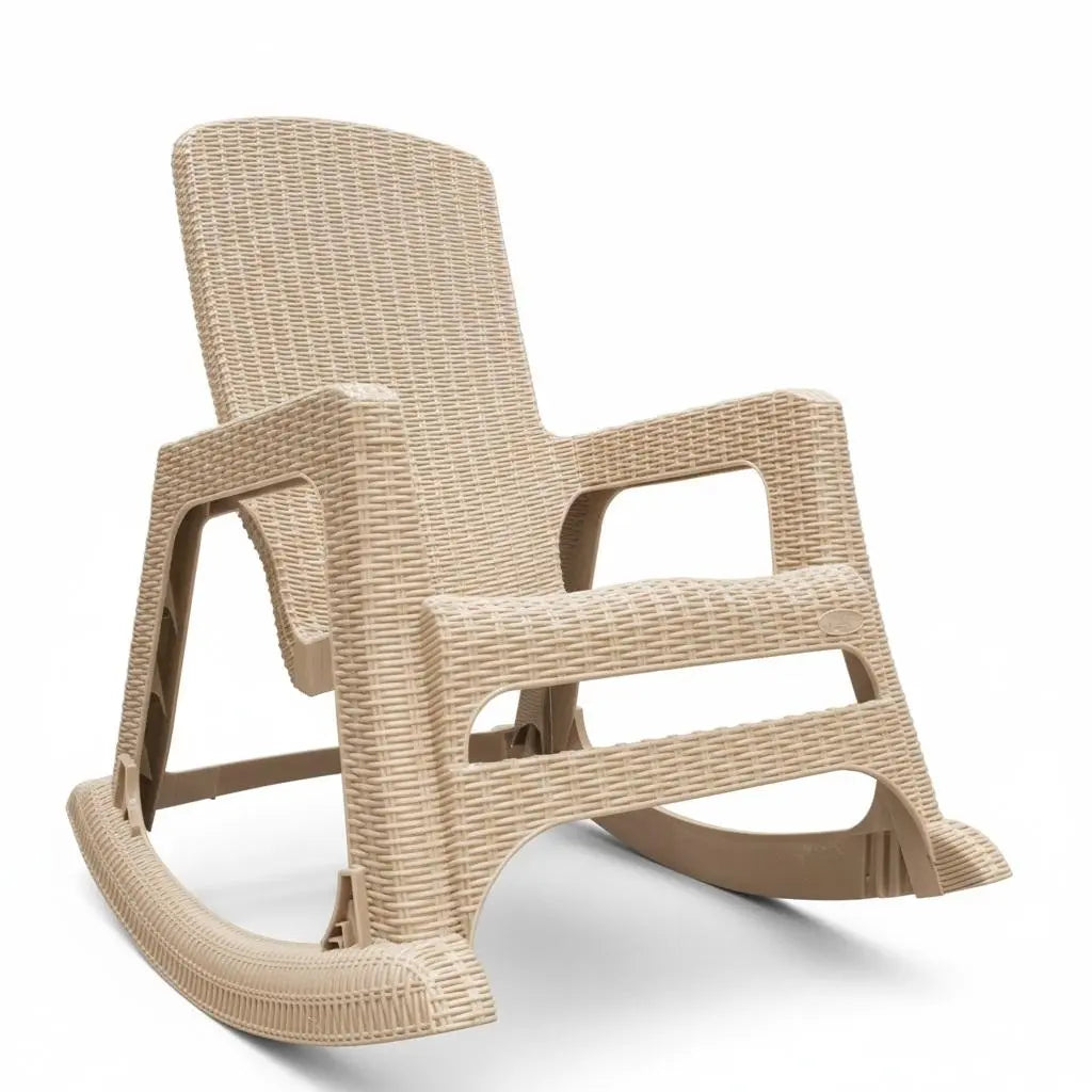 30" Taupe Heavy Duty Plastic Swivel Rocking Chair Homeroots Living Room