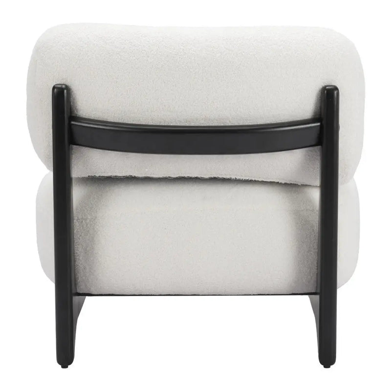 30" White And Black Sherpa And Upholstered Side Chair Homeroots Living Room