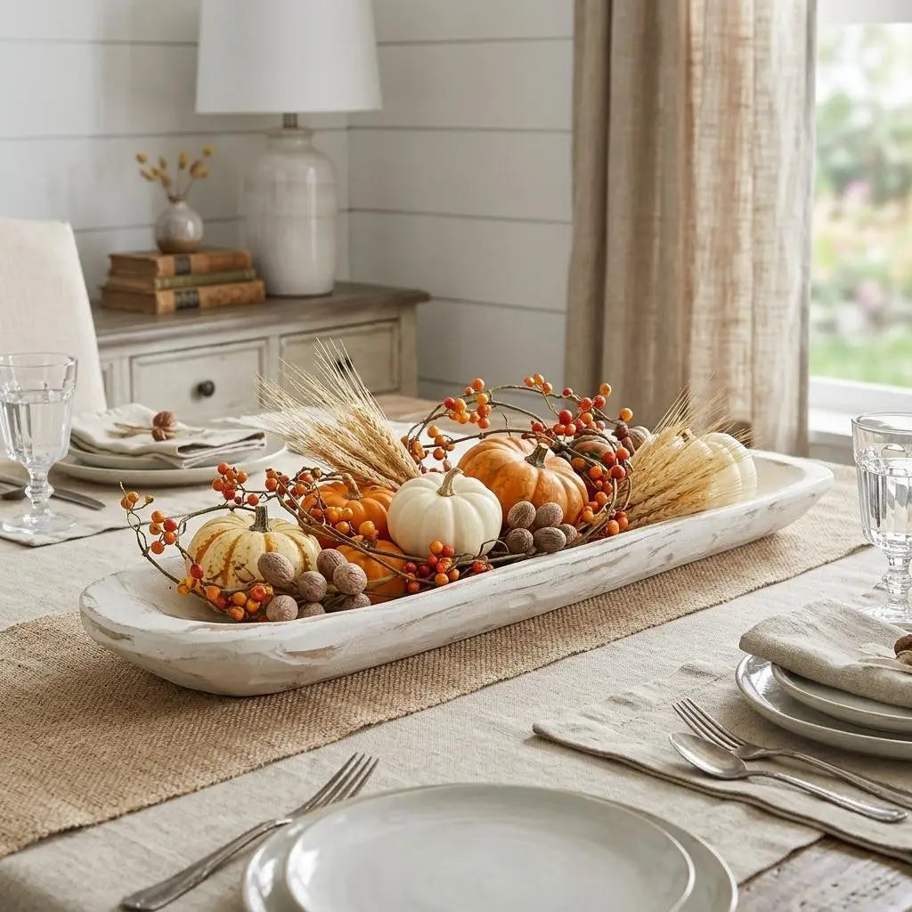 30" White Solid Wood Oval Dough Bowl Homeroots Kitchen & Dining