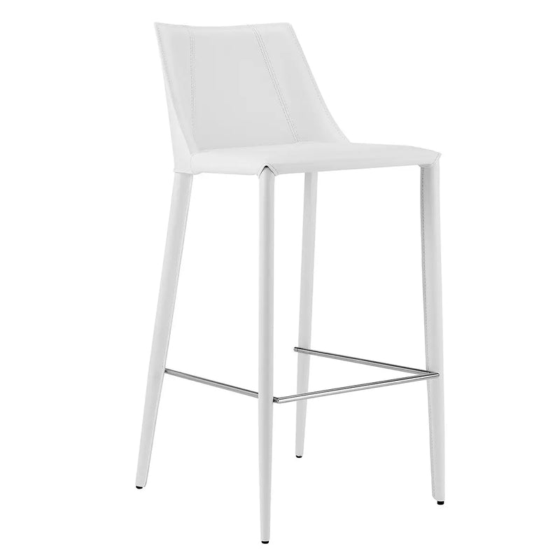 30" White Steel Low Back Bar Height Bar Chair Homeroots Living Room