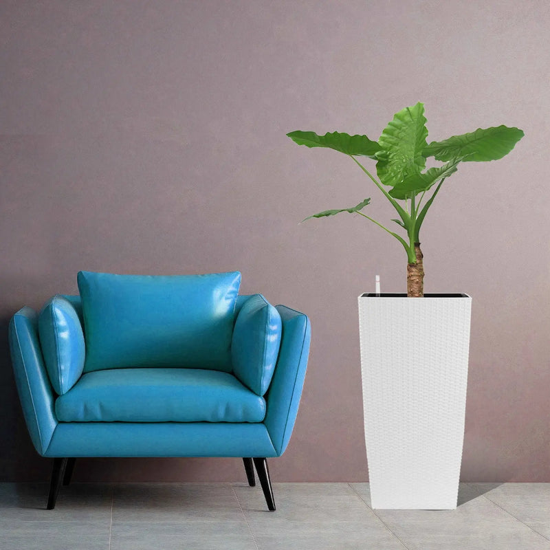 30" X 15" White Recycled Plastic Rectangular Self Watering Planter Box Homeroots Outdoor
