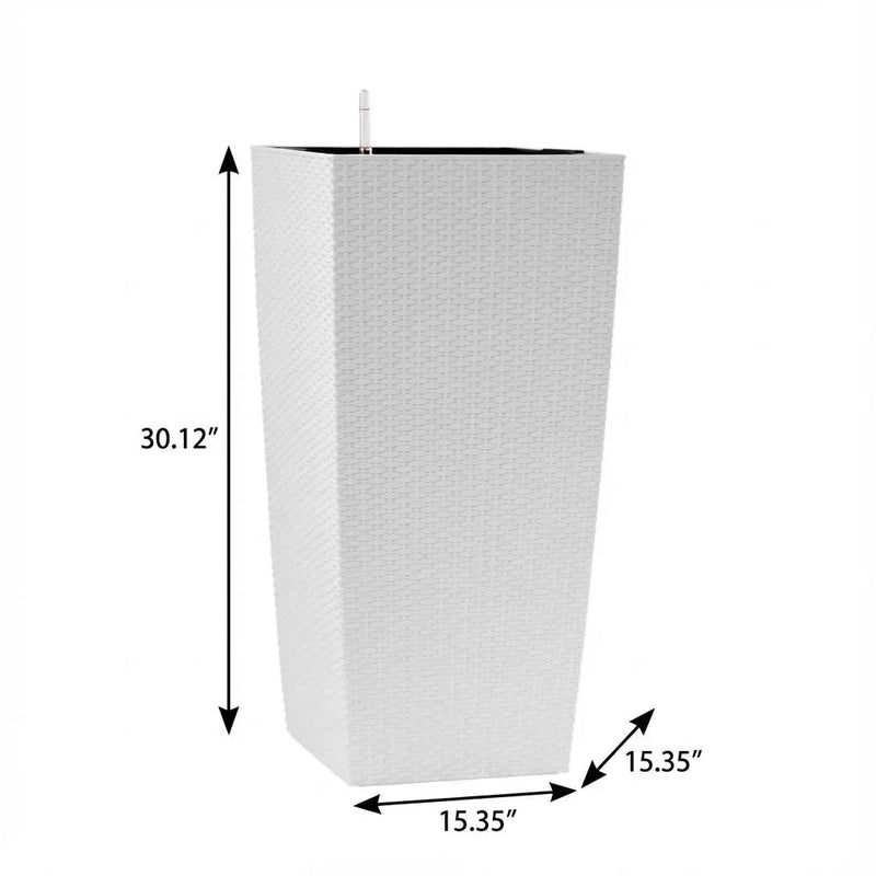 30" X 15" White Recycled Plastic Rectangular Self Watering Planter Box Homeroots Outdoor