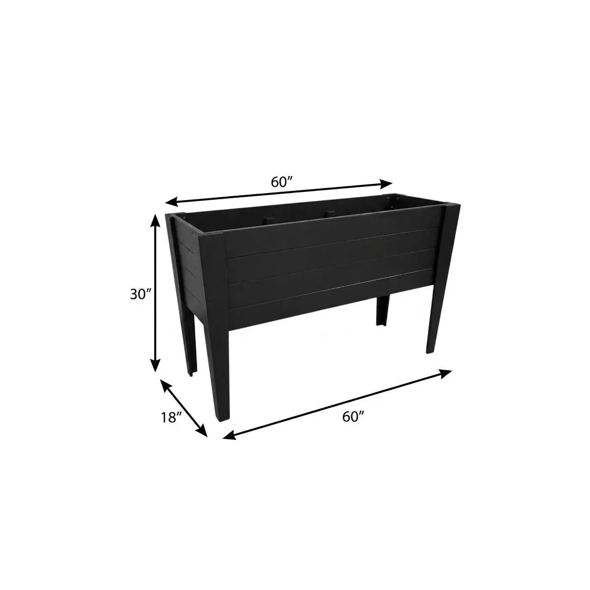 30" X 18" Black Heavy Duty Plastic Rectangular Raised Garden Bed Homeroots Outdoor