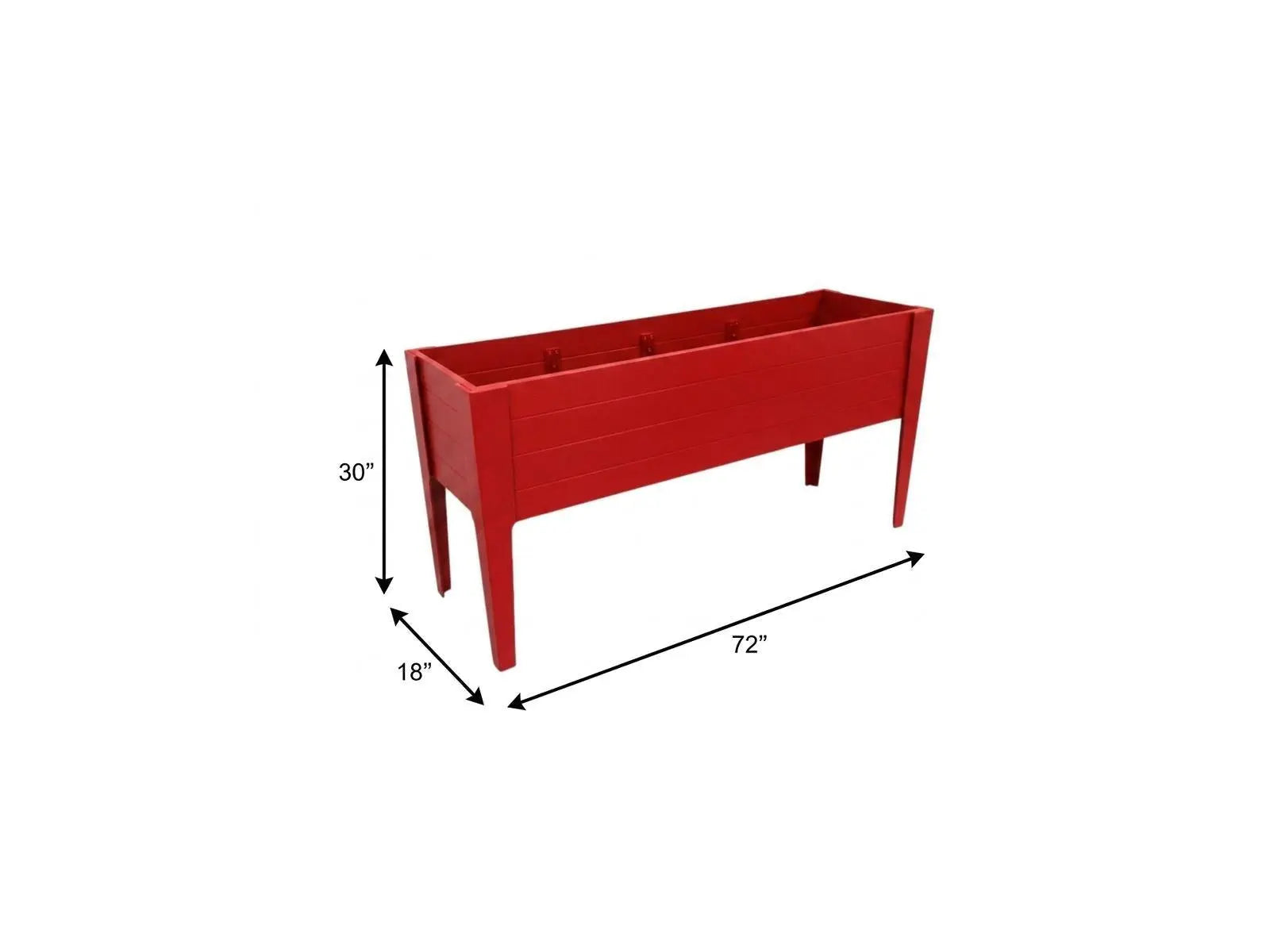 30" X 18" Red Heavy Duty Plastic Rectangular Raised Garden Bed Homeroots Outdoor