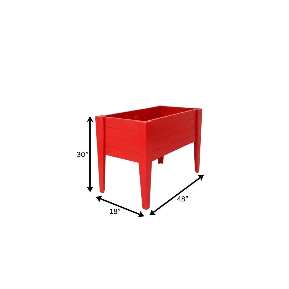 30" X 18" Red Heavy Duty Plastic Rectangular Raised Garden Bed Homeroots Outdoor