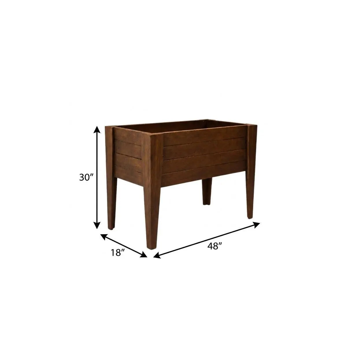 30" X 18" Walnut Heavy Duty Plastic Rectangular Raised Garden Bed Homeroots Outdoor