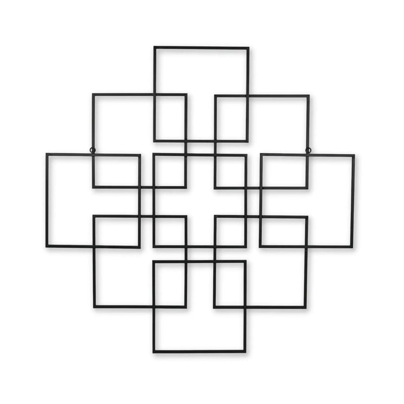 30" X 30" Black Metal Square Abstract Hanging Wall Decor Homeroots Home Decor