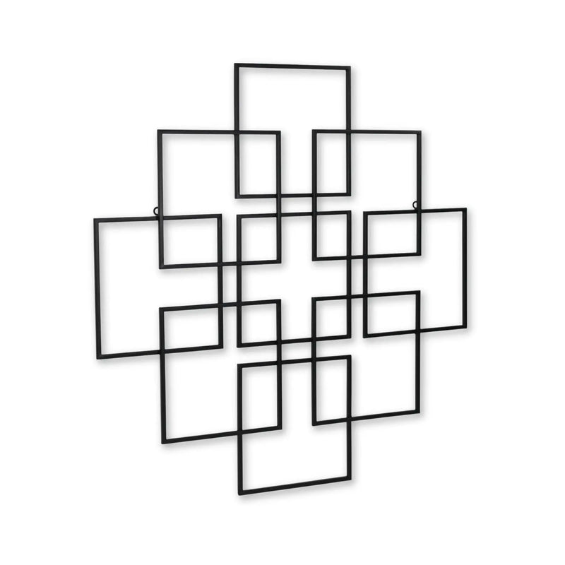 30" X 30" Black Metal Square Abstract Hanging Wall Decor Homeroots Home Decor