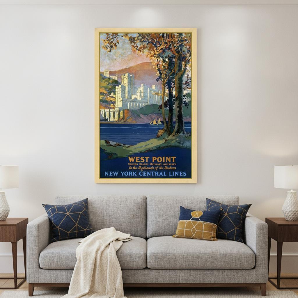 West Point New York Vintage Travel Unframed Print Wall Art - Home Decor