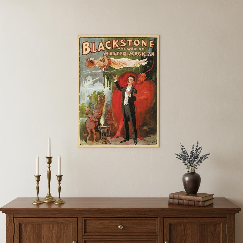 Vintage 1895 Blackstone Magic Unframed Print Wall Art - Home Decor