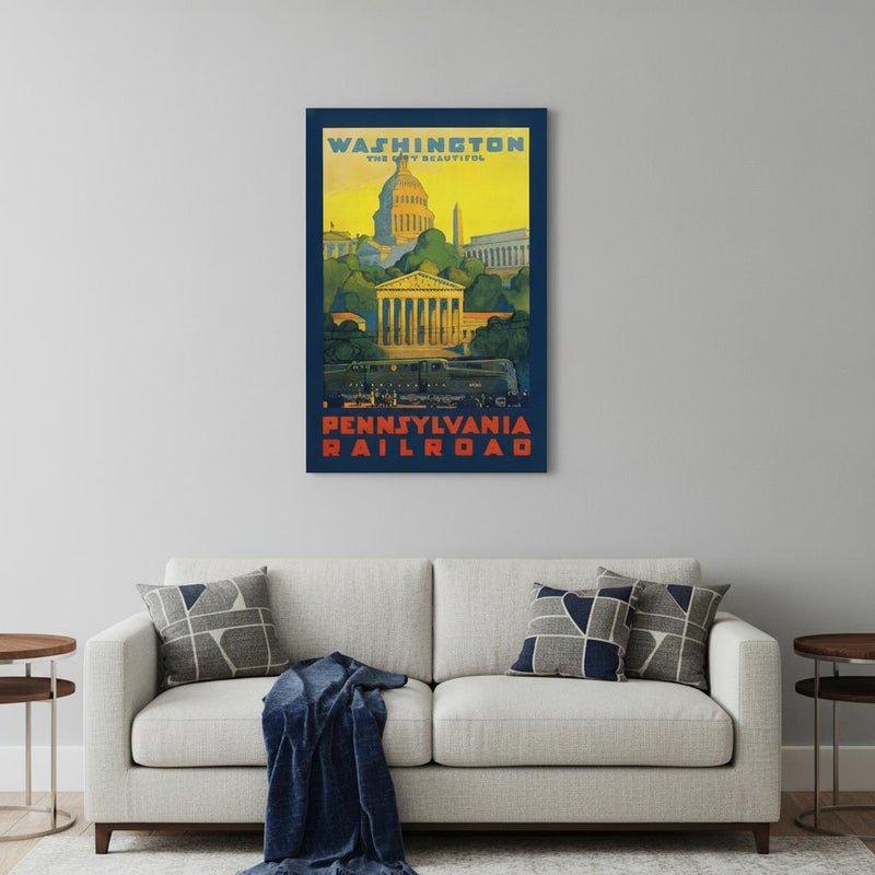 Washington Dc Vintage Travel Unframed Print Wall Art - Home Decor