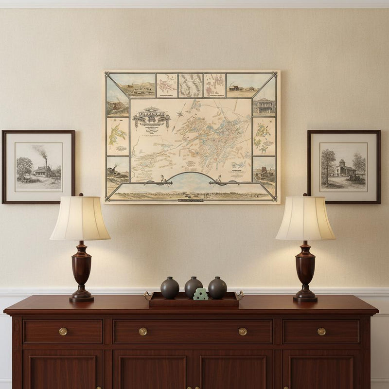 20" X 28" Map Of Tombstone Mining District Vintage Travel Poster Wall Art - Home & Garden