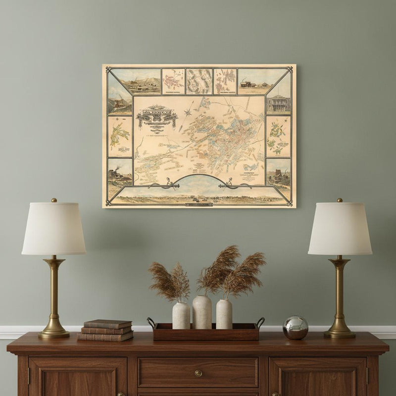 24" X 32" Map Of Tombstone Mining District Vintage Travel Poster Wall Art - Home & Garden